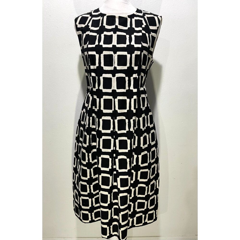 'S Maxmara dress classic geometrics black & white business office casual women S
